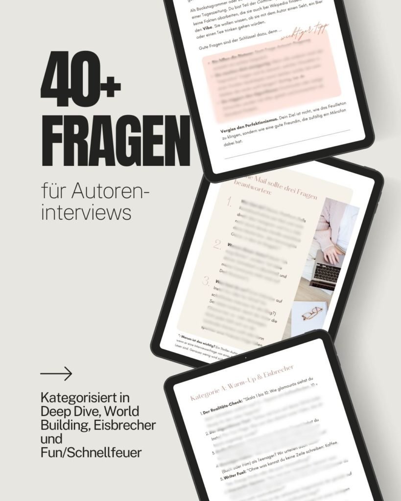 Interview Guide für Bookstagram & BookTok | 40+ Kreative Fragen an Autoren | Content Creator Tipps + Vorlage | Digital Download PDF