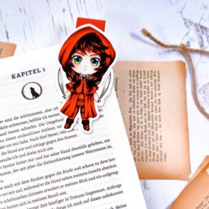Magnet-Lesezeichen „Scarlet" (Feral Moon von Asuka Lionera) | magnetic bookmark | magnetisches Lesezeichen | red riding hood wolf werwolf