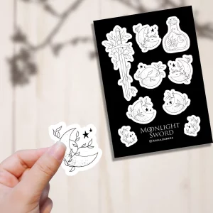 Stickersheet Moonlight Sword | Mondphasen | Schwert | Stickerbogen | Sticker Sheet | Bookstagram Sticker